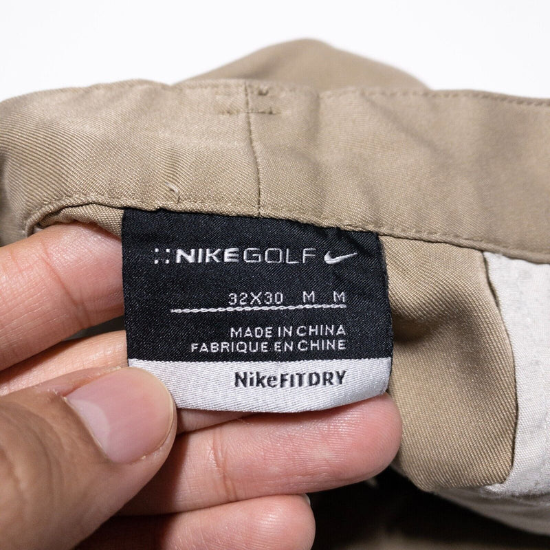 Nike Golf Pants Men's 32x30 Medium Wicking Stretch Khakis Tan Straight Leg