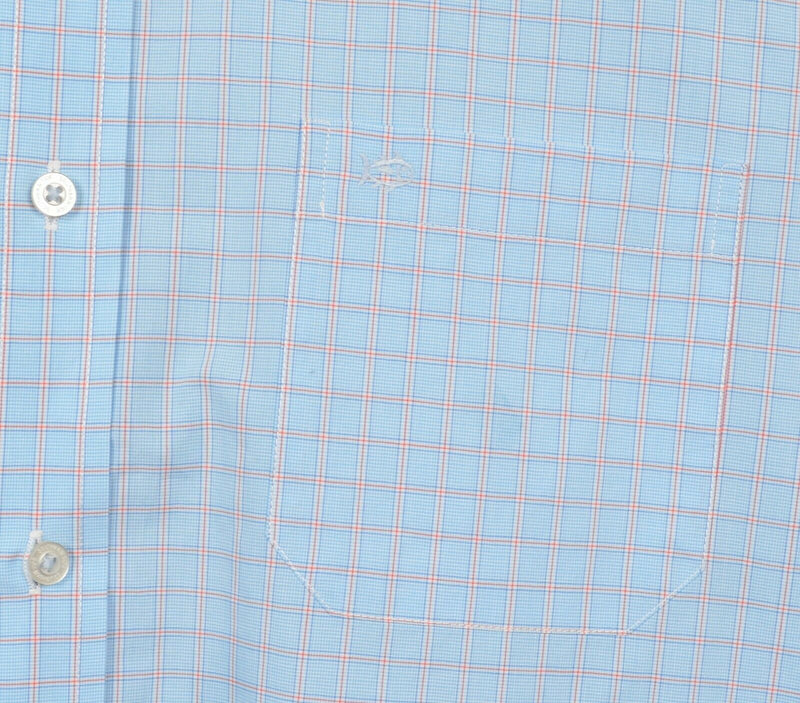 Southern Tide Mens Large Classic Fit Cotton Spandex Blue Plaid Button-Down Shirt