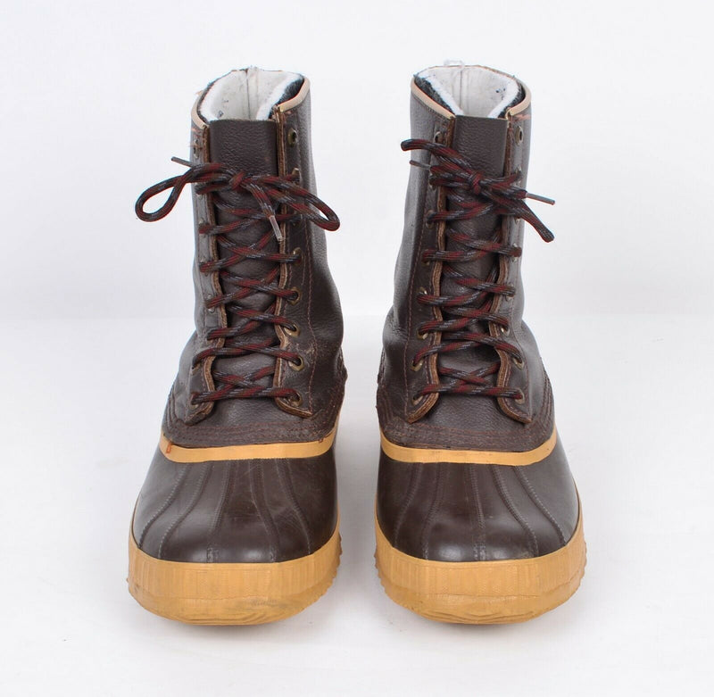 Sorel Kaufman Men's US 11 Waterproof Lined Leather Rubber Work Brown Duck Boots