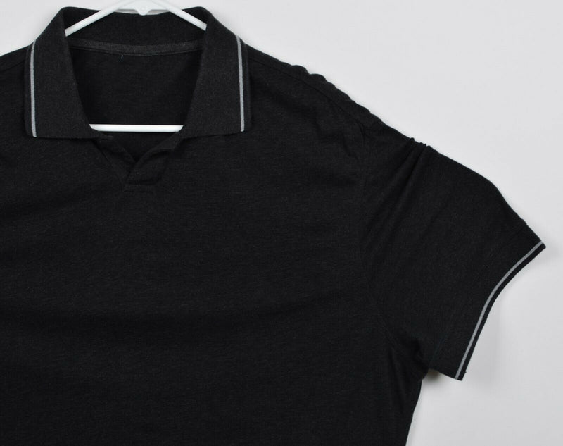 Kit & Ace Men's Sz XL? Technical Cashmere Dark Gray/Black Athleisure Polo Shirt