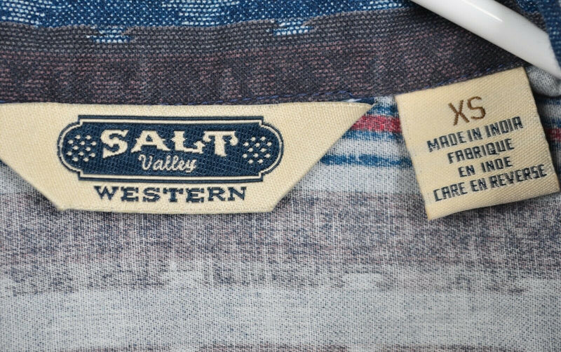 Salt Valley Men's Sz XS Pearl Snap Rockabilly Western Aztec Geometric Shirt