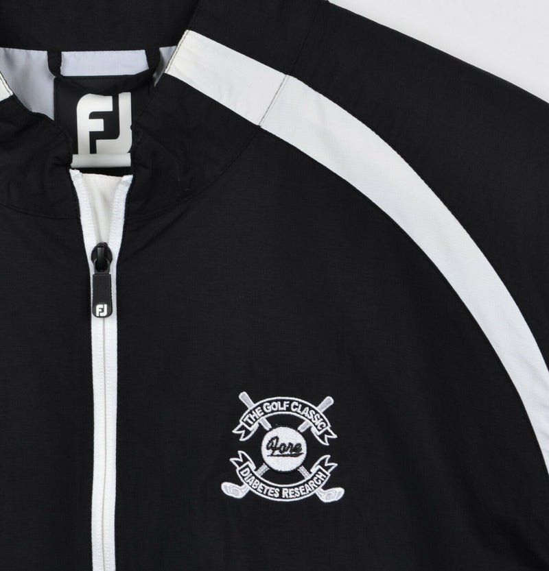 FootJoy Men's XL Half-Zip Black White Pullover Wind Rain Resistant Golf Jacket
