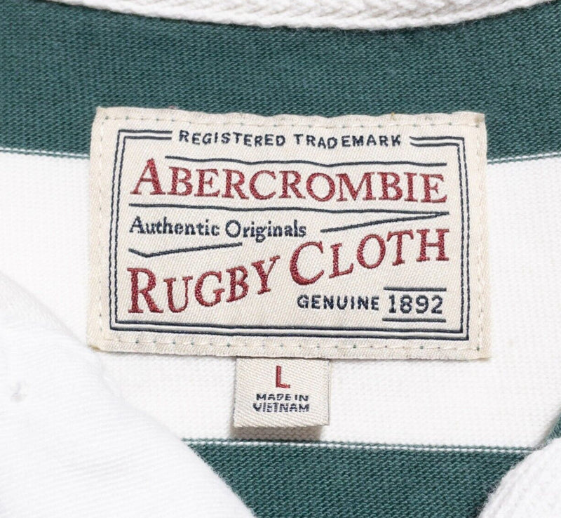 Abercrombie Rugby Dress Women's Large Long Vintage 90s Green Stripe Rugby Cloth