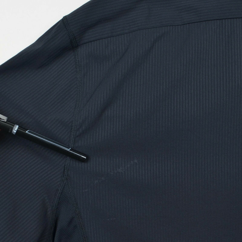 Lululemon Men's Sz 2XL? Black Micro-Striped Button-Front Athleisure Shirt