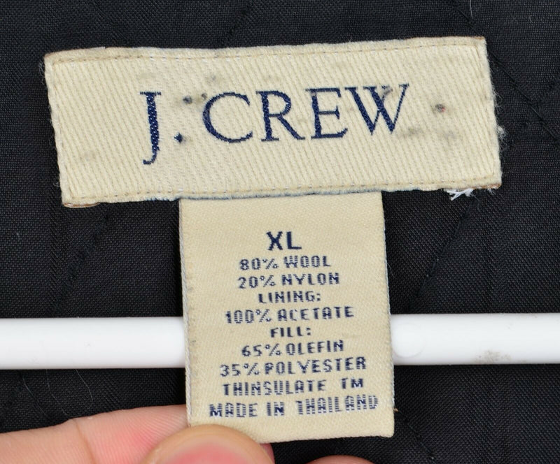 J. Crew Men's Sz XL Wool Blend Heather Gray Button-Front Thinsulate Stadium Coat