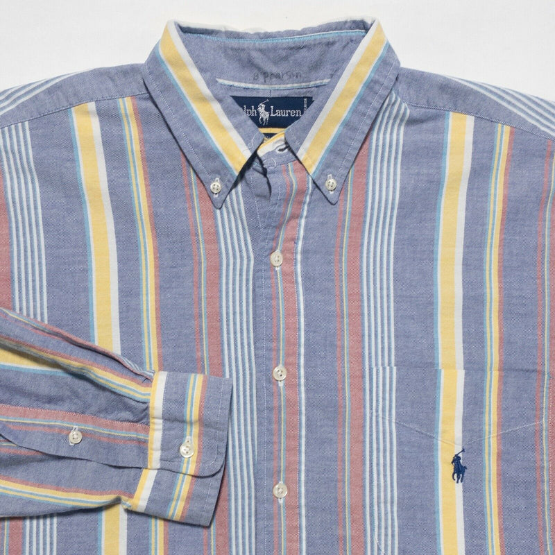Polo Ralph Lauren Men's Large "The Big Shirt" Multi-Color Striped Oxford Shirt