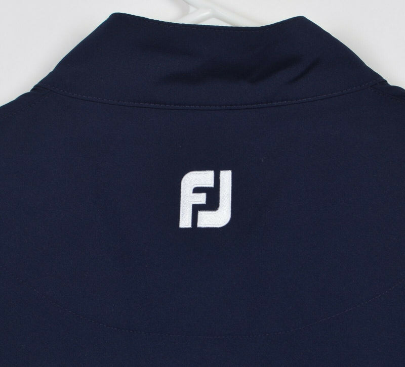 FootJoy Men's Large Navy Blue FJ Golf Performance Half-Zip Windshirt Vest *LOGO