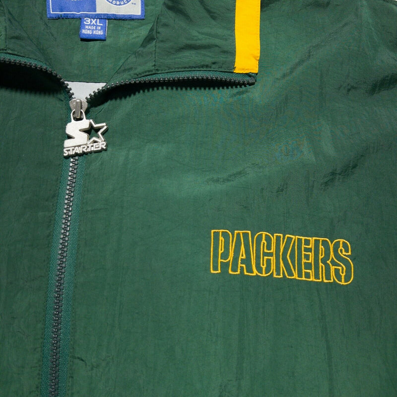 Green Bay Packers Men's 3XL Starter Full Zip NFL Football 90s Windbreaker Jacket