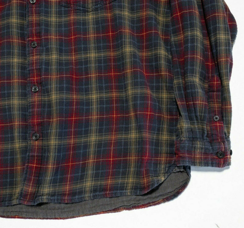 Carbon 2 Cobalt Flannel Shirt Red Plaid Double-Layer Flannel Shirt Men's Large