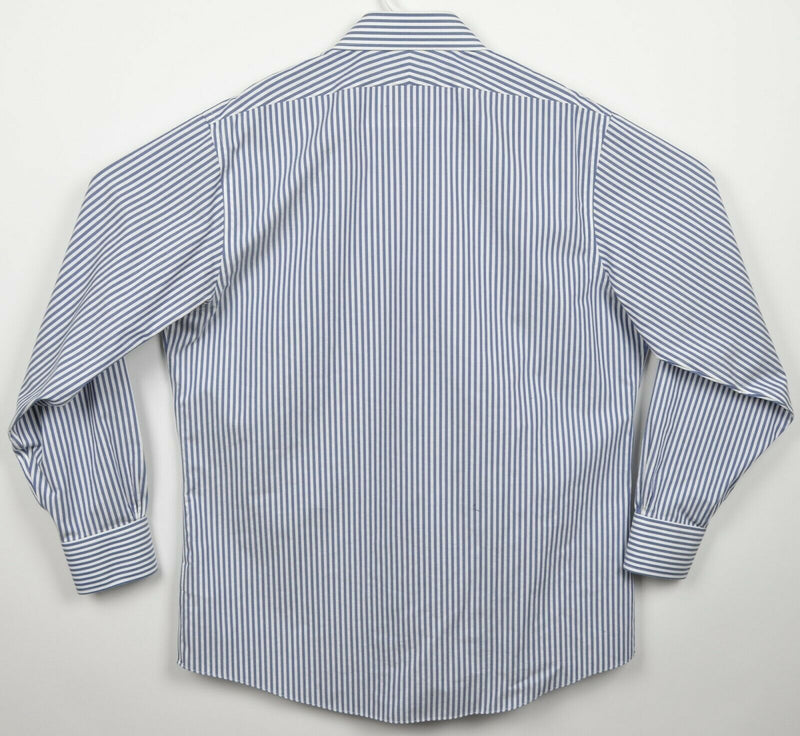 Brooks Brothers Men's 16.5-4/5 Non-Iron Blue Striped Spread Regent Dress Shirt