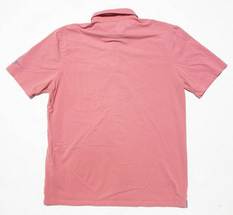 johnnie-O Hangin' Out Polo Shirt Ritz-Carlton Pink Striped Preppy Men's Large