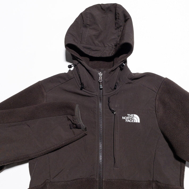 The North Face Denali Jacket Women's Small Hooded Full Zip Polartec Dark Brown