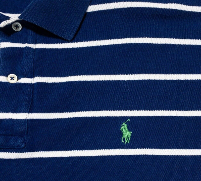 Polo Ralph Lauren 2XB Big Tall Men's Polo Shirt Navy Blue Striped Short Sleeve