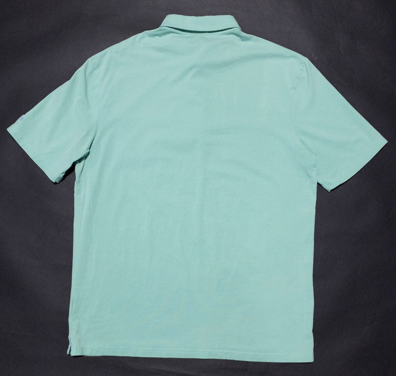 johnnie-O Hanging Out Polo Shirt Men's Medium Solid Green Pocket Surfer Logo