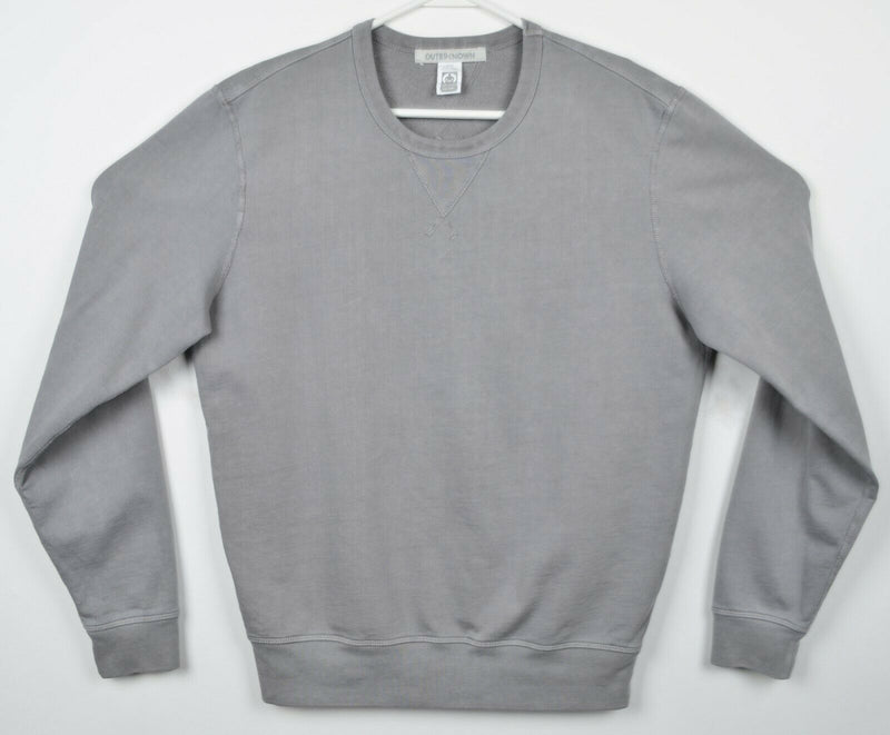 Outerknown Men's Medium Gray Distressed Pullover Crewneck Sweater Sweatshirt