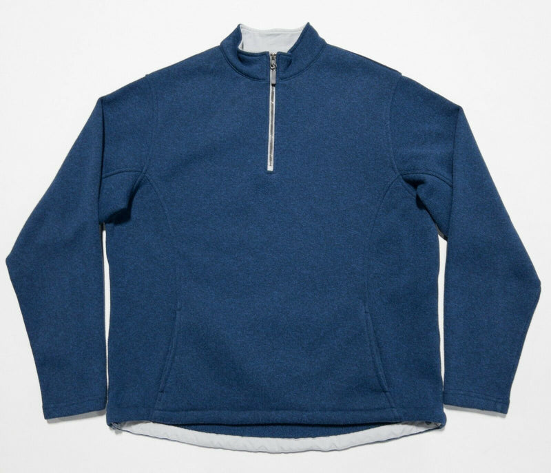 Peter Millar Crown Sport Men's Large Fleece Navy Blue 1/4 Zip Golf Jacket