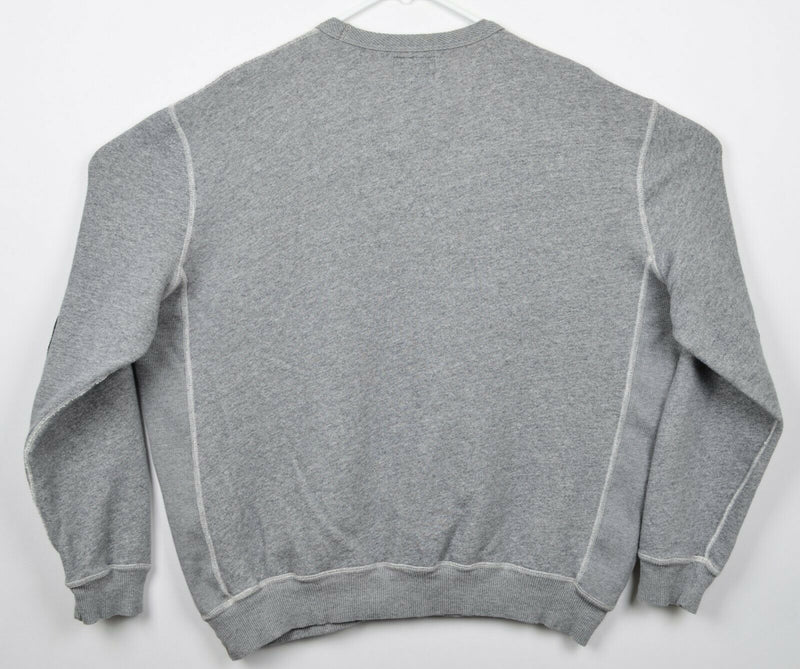 Todd Snyder Men's 2XL Heather Gray Elbow Pads Pullover Crew Neck Sweatshirt