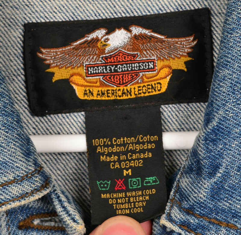 Harley-Davidson Women's Sz Medium Bar & Shield Logo Denim Trucker Jacket