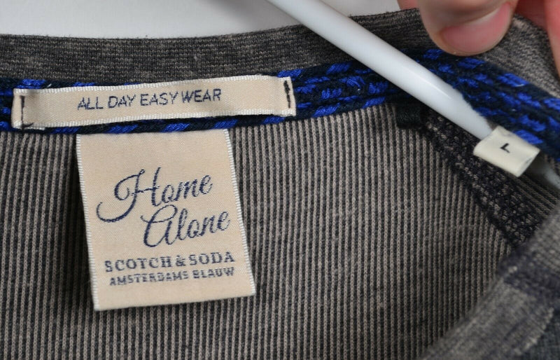 Scotch & Soda Men's Sz Large Home Alone Pocket Heather Gray Crewneck Sweatshirt