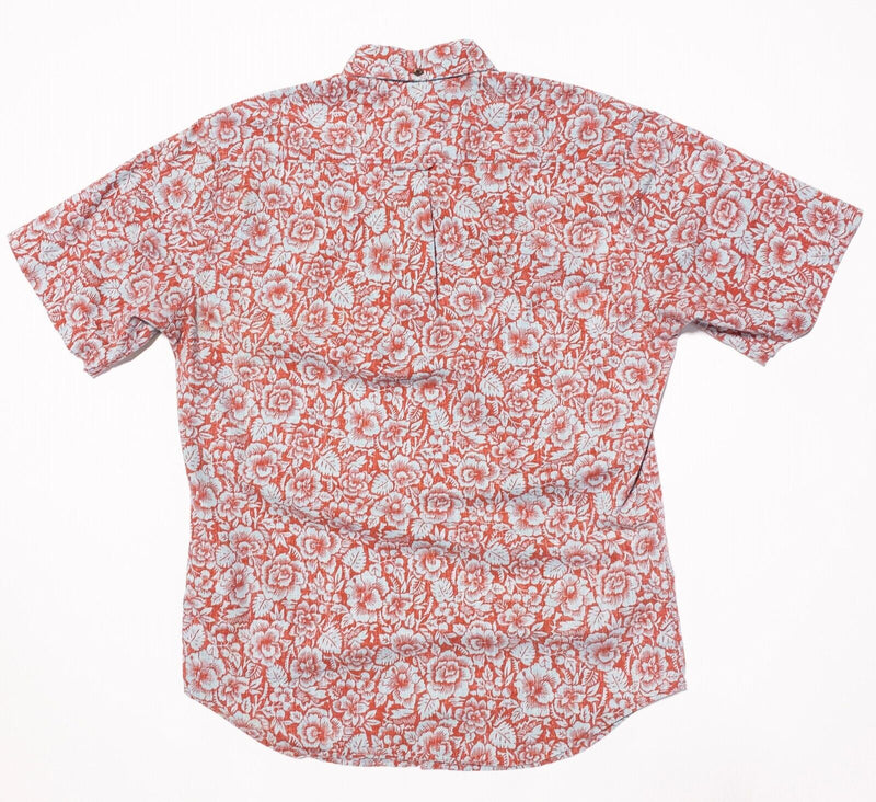 Reyn Spooner Hawaiian Shirt Medium Men's Floral Print Red Aloha Button-Down