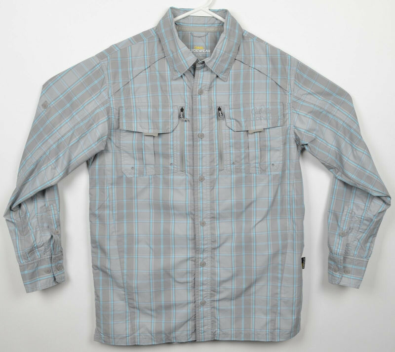 Cabela's Guidewear Men's Medium 4Most UPF Repel Shield Vented Gray Plaid Shirt