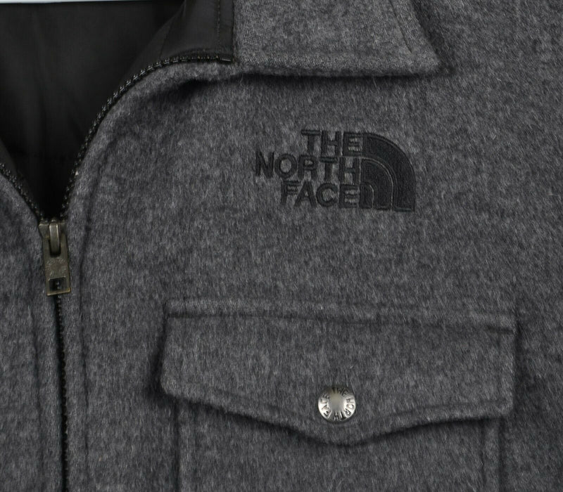 The North Face Men's Medium Wool Insulated Lined Gray Pockets Full Zip Jacket