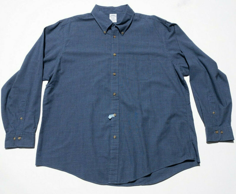 Brooks Brothers Men's 2XL Blue Glen Check Plaid Button-Down Shirt