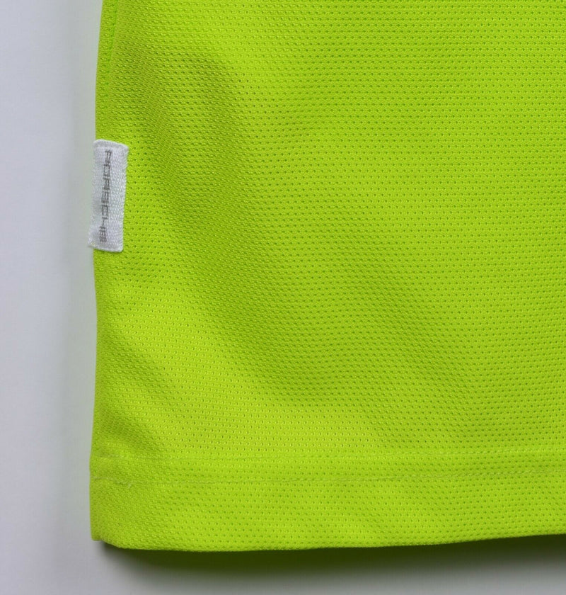 Porsche Driver's Selection Men's Sz Large Lime Neon Green Logo Polo Shirt