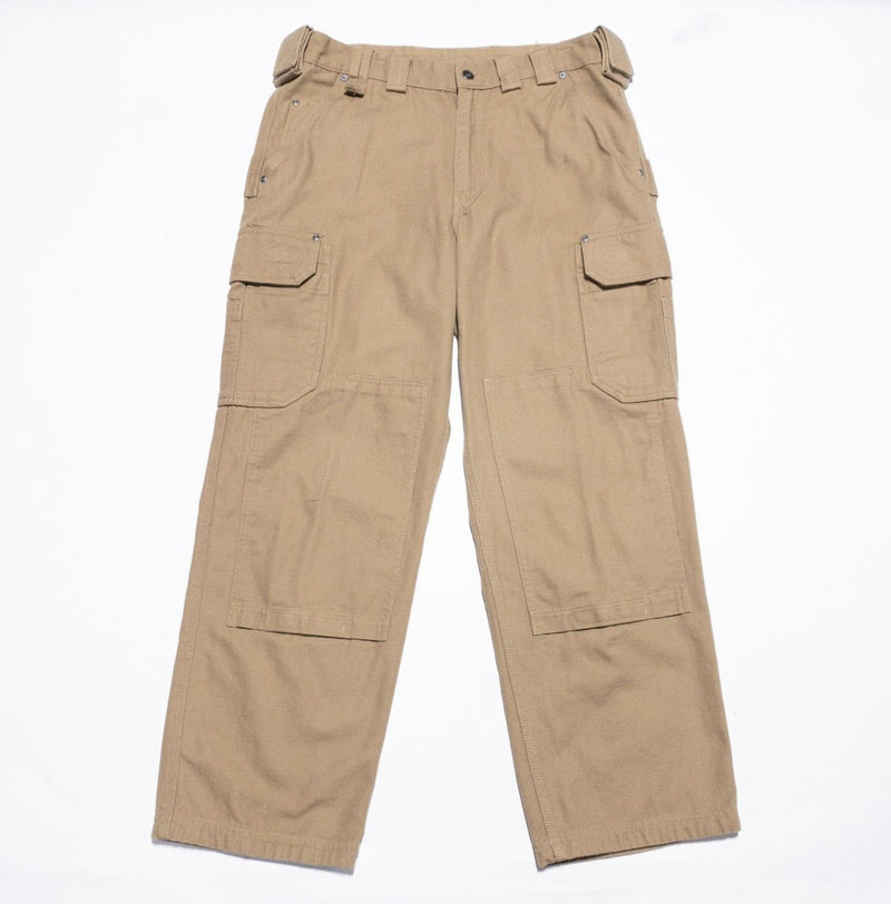 Duluth Trading Cargo Pants Men's 36x30 Fire Hose Workwear Khaki Brown Pockets