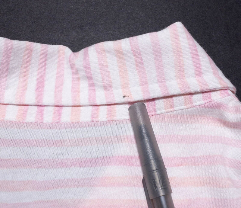 B. Draddy Polo Medium Men's Shirt Pink White Striped Golf Preppy