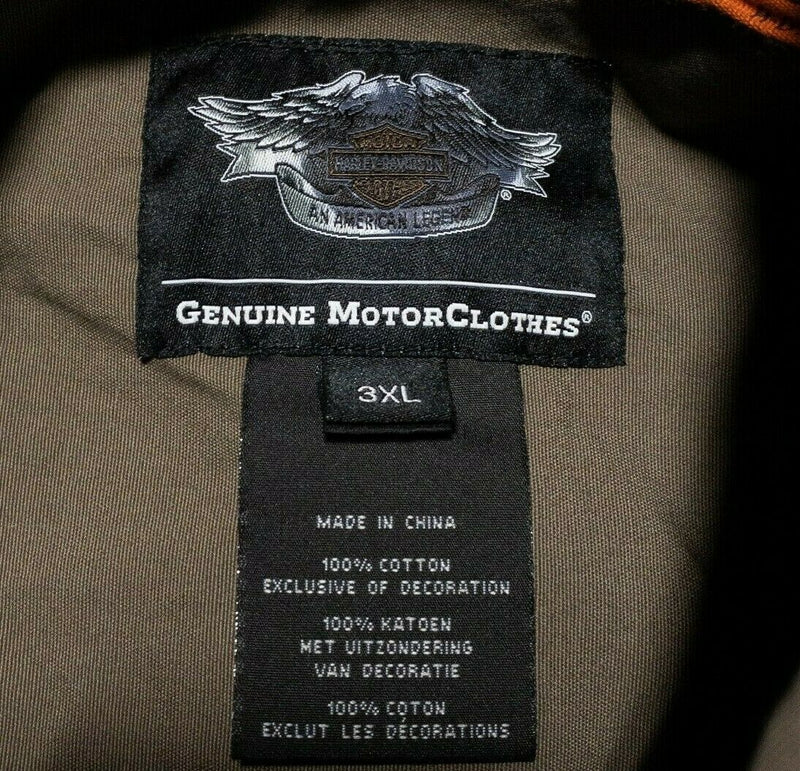 Harley-Davidson Men's 3XL Garage Shirt Mechanic Biker Brown Winged Logo