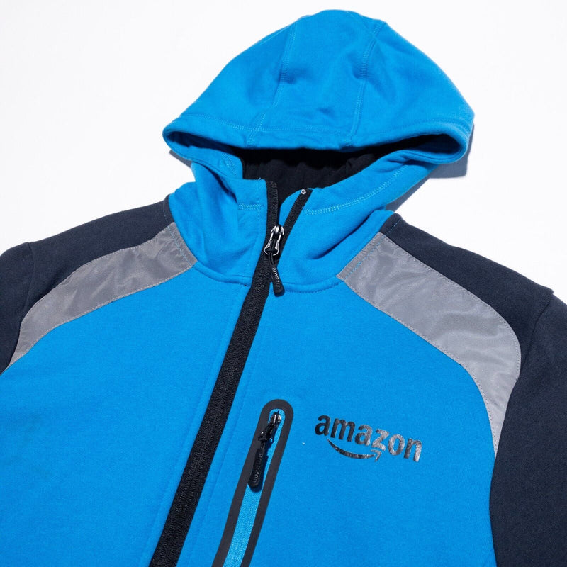 Amazon Deliver Driver Jacket Men's Medium Full Zip Sweatshirt Blue Reflective