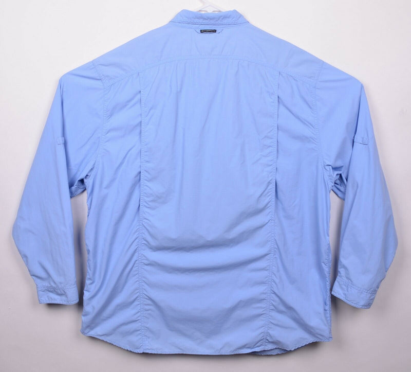 ExOfficio Insect Shield Men's Sz 2XL Vented Blue Snap Fishing Hunting Shirt