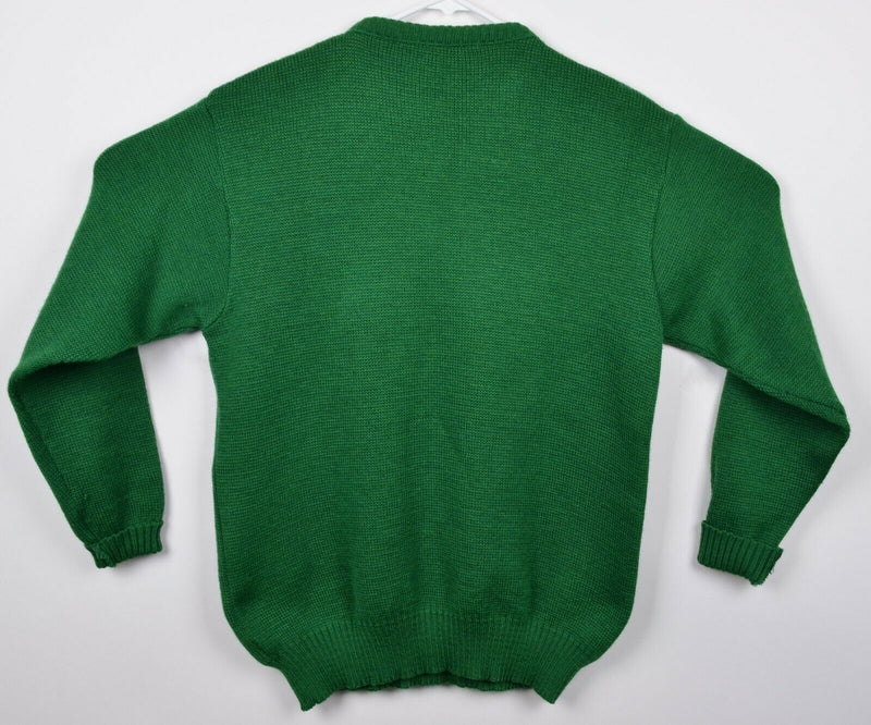 Blarney Castle Men's Large Green Wool Shamrock Knit Irish Crewneck Sweater