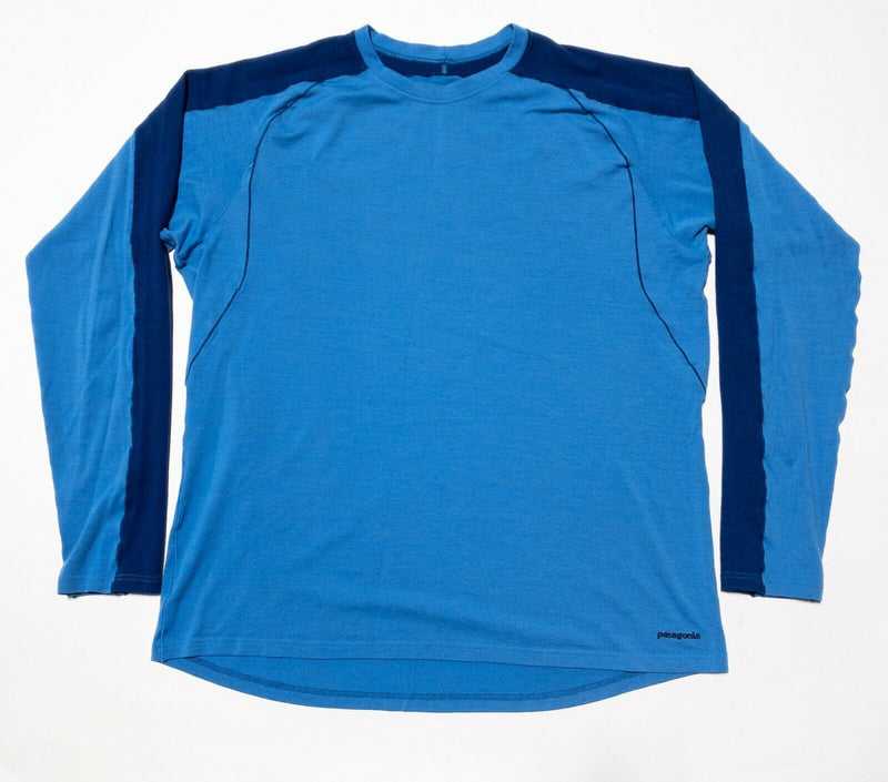 Patagonia Merino Wool Blend Base Layer Crew Neck Shirt Long Sleeve Blue Men's XL