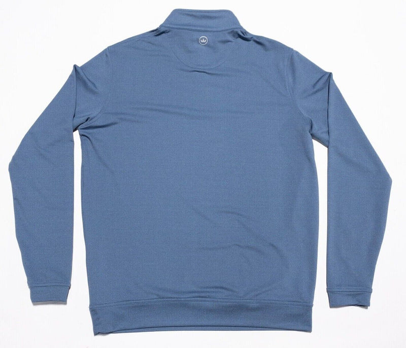 Peter Millar 1/4 Zip Men's Medium Perth Pullover Blue Golf Wicking Crown Sport