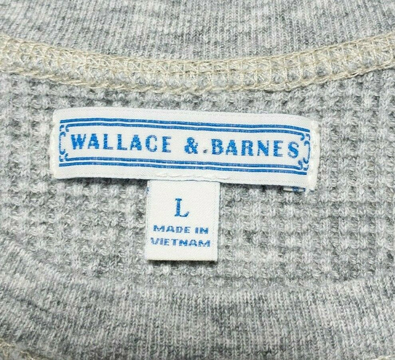 Wallace & Barnes Waffle-Knit Thermal Long Sleeve T-Shirt Gray Men Large (Fits S)