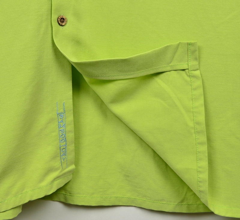 Bamboo Cay Men's Sz XL Modal Blend Embroidered Key West Green Hawaiian Shirt