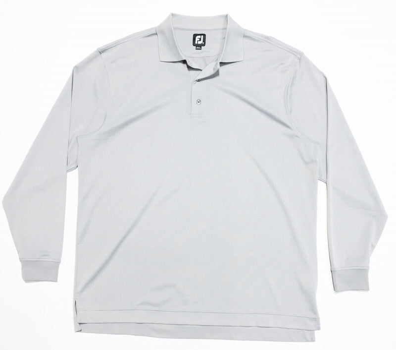 FootJoy Long Sleeve Polo XL Men's Shirt Golf Solid Gray Polyester Wicking FJ