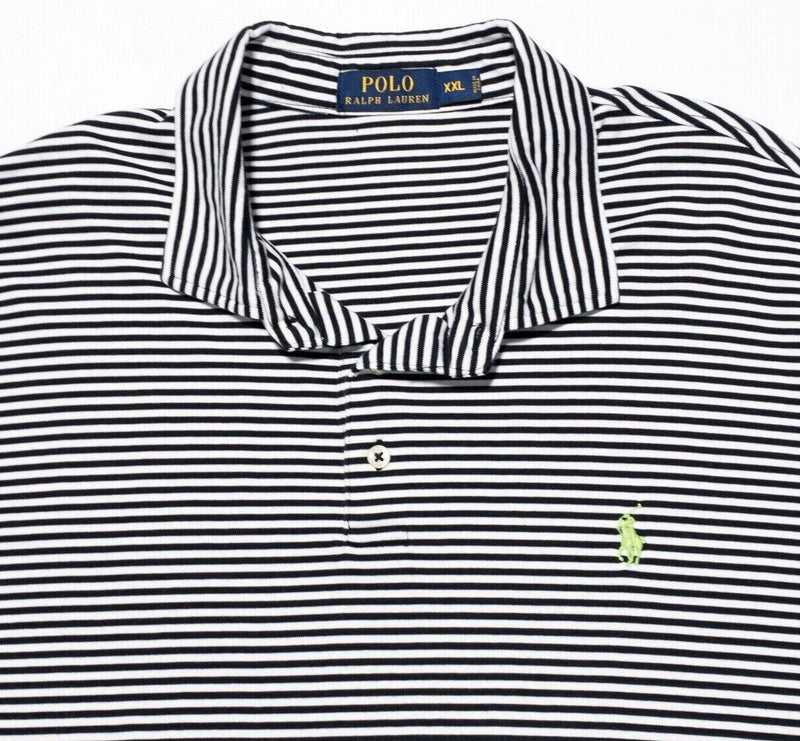 Polo Ralph Lauren XXL Polo Shirt Men's Black White Striped 2XL Short Sleeve