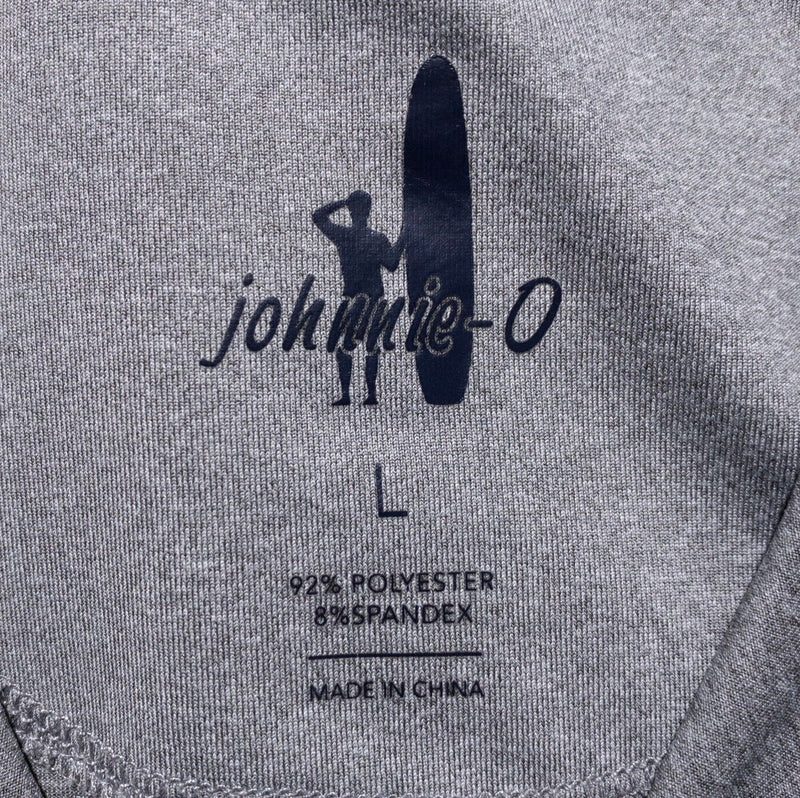 Johnnie-O Prep-Formance 1/4 Zip Men's Large Pullover Flex Wicking Stretch Gray