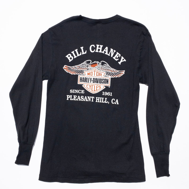 Vintage Harley-Davidson Henley T-Shirt Mens Medium J.E. Morgan Long Sleeve Eagle