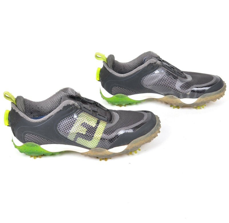 FootJoy Men's 7M Freestyle BOA Lacing Black Lime Green Golf Shoes Spikes 57335