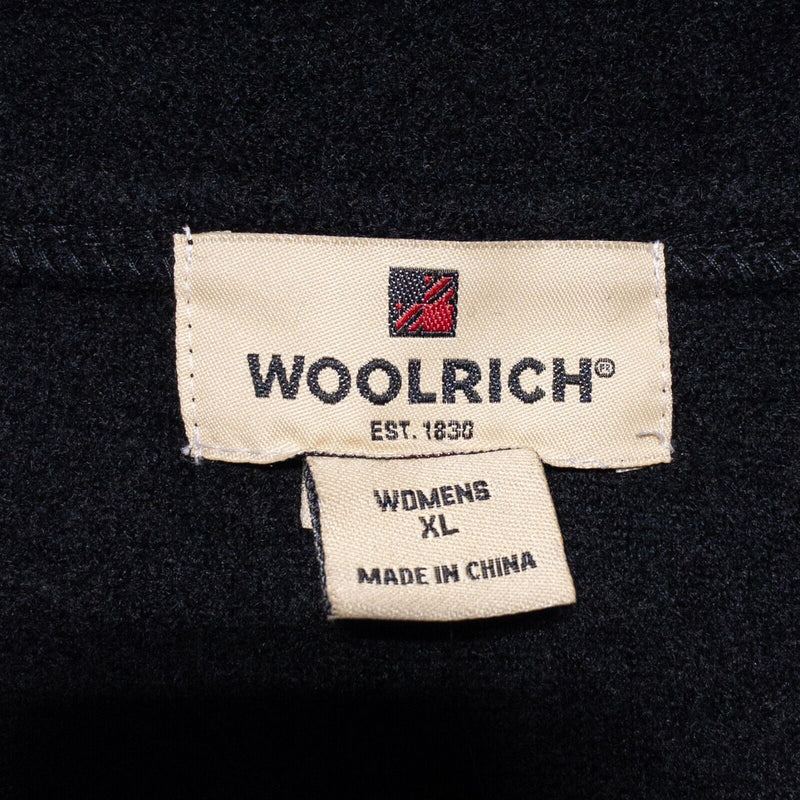 Woolrich Vest Women's XL Wool Full Zip Solid Black Outdoor Casual New 9529