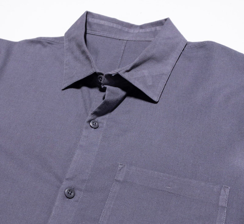 Lululemon Commission Shirt Men's Fits Medium Long Sleeve Solid Purple Button-Up