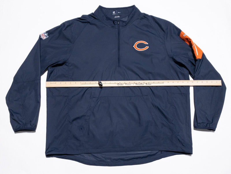 Chicago Bears Jacket Men's 3XL Nike NFL On Field 1/4 Zip Pullover Navy Blue