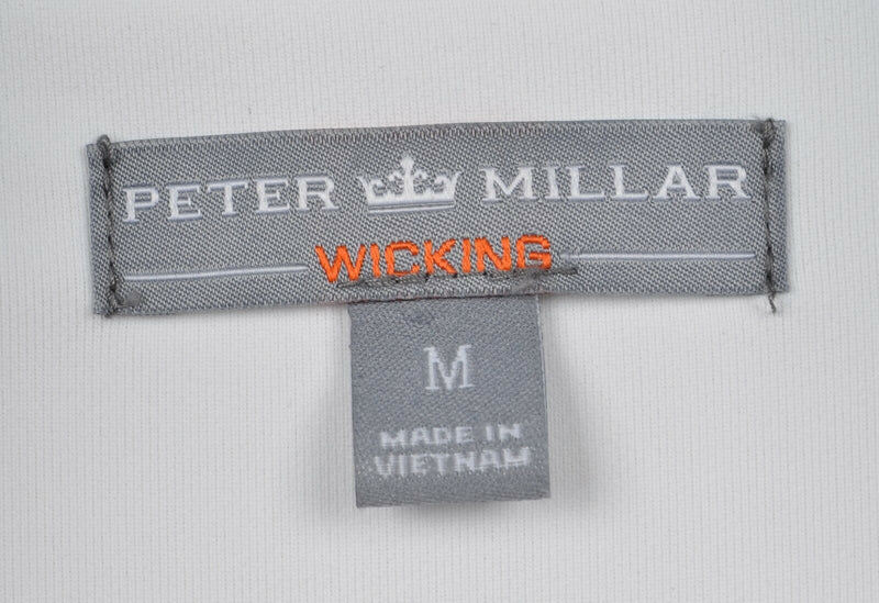 Peter Millar Wicking Men's Medium Solid White 1/4 Zip Lightweight Golf Jacket