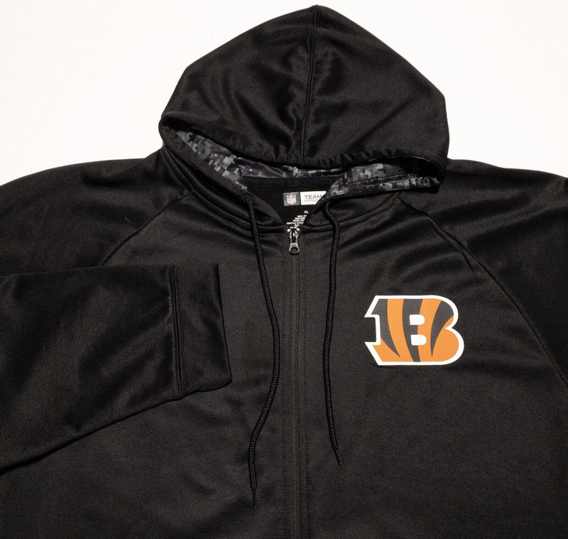 Cincinnati Bengals Jacket Men's XL Zubaz Black Full Zip Hooded NFL Football