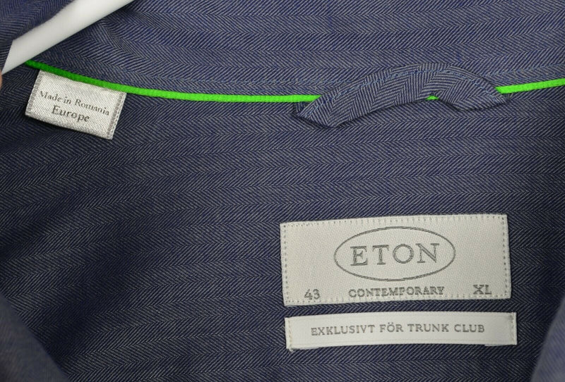 Eton Contemporary Men's Sz 43/17 XL Blue Trunk Club Exclusive Dress Shirt