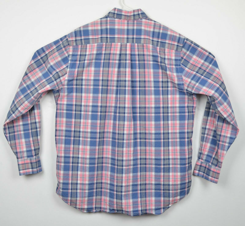 Vineyard Vines Men's Large Slim Fit Murray Shirt Pink Blue Plaid Button-Down